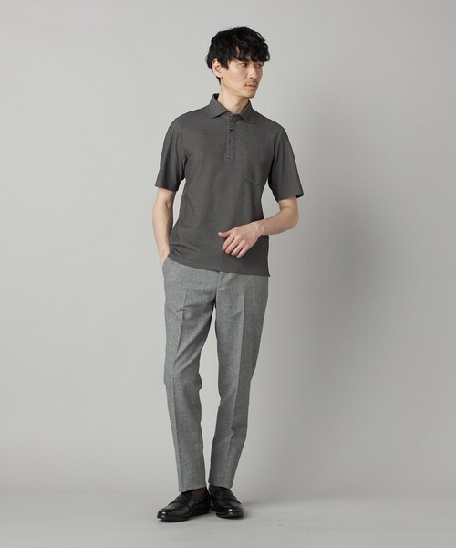 COMME CA MEN（コムサメン）の「【抗菌防臭加工】衿裏チェック使い カッタウェイポロシャツ（ポロシャツ・メンズ・ブルー/ネイビー/ライトグレー/ブラウン・L/M/XL）」の19枚目の写真