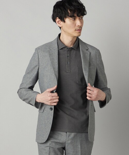 COMME CA MEN（コムサメン）の「【抗菌防臭加工】衿裏チェック使い カッタウェイポロシャツ（ポロシャツ・メンズ・ブルー/ネイビー/ライトグレー/ブラウン・L/M/XL）」の21枚目の写真