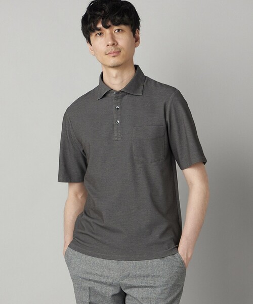 COMME CA MEN（コムサメン）の「【抗菌防臭加工】衿裏チェック使い カッタウェイポロシャツ（ポロシャツ・メンズ・ブルー/ネイビー/ライトグレー/ブラウン・L/M/XL）」の22枚目の写真