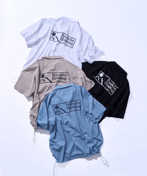 Franklin Climbing(フランクリンクライミング)の「【Franklin Climbing】essentialバックプリントポロシャツ(ポロシャツ・メンズ・ベージュ/ブラック/ホワイト/サックスブルー・LARGE/MEDIUM)」の6枚目の写真