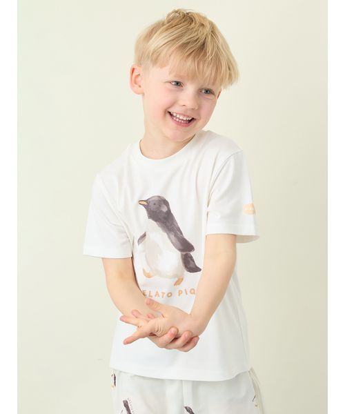 KIDS】【接触冷感】シーアニマル柄ワンポイントTシャツ（ルームウェア