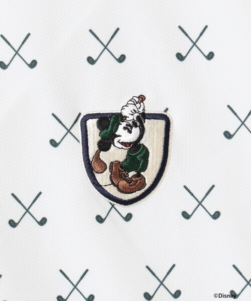 BEAMS GOLF(ビームスゴルフ)の「〈MEN〉Disney / ミッキーマウス / 総柄 ポロシャツ(吸水速乾・UVカット)(ポロシャツ・メンズ・ネイビー/オフホワイト・M/XL/S/L)」の3枚目の写真