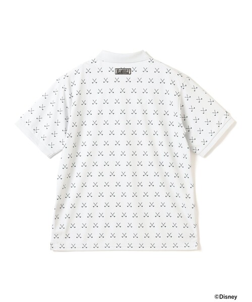 BEAMS GOLF(ビームスゴルフ)の「〈MEN〉Disney / ミッキーマウス / 総柄 ポロシャツ(吸水速乾・UVカット)(ポロシャツ・メンズ・ネイビー/オフホワイト・M/XL/S/L)」の5枚目の写真
