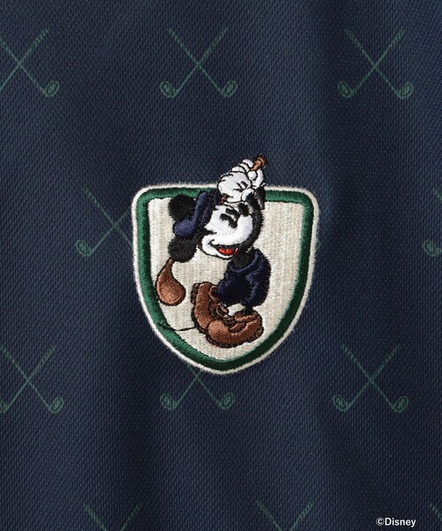 BEAMS GOLF(ビームスゴルフ)の「〈MEN〉Disney / ミッキーマウス / 総柄 ポロシャツ(吸水速乾・UVカット)(ポロシャツ・メンズ・ネイビー/オフホワイト・M/XL/S/L)」の7枚目の写真