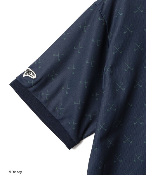 BEAMS GOLF(ビームスゴルフ)の「〈MEN〉Disney / ミッキーマウス / 総柄 ポロシャツ(吸水速乾・UVカット)(ポロシャツ・メンズ・ネイビー/オフホワイト・M/XL/S/L)」の9枚目の写真