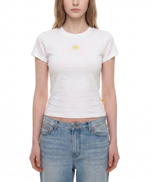 ABEEHUMS(アビハムズ)の「ビビロゴスリムフィット半袖Tシャツ ABH355-113 イエロー(Tシャツ/カットソー・レディース・イエロー・SMALL/MEDIUM/LARGE)」の1枚目の写真