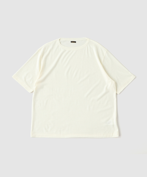EDIFICE(エディフィス)の「ETS.MATERIAUX(マテリオ) wool boat neck Tシャツ(Tシャツ/カットソー・メンズ・ホワイト・MEDIUM/LARGE)」の1枚目の写真