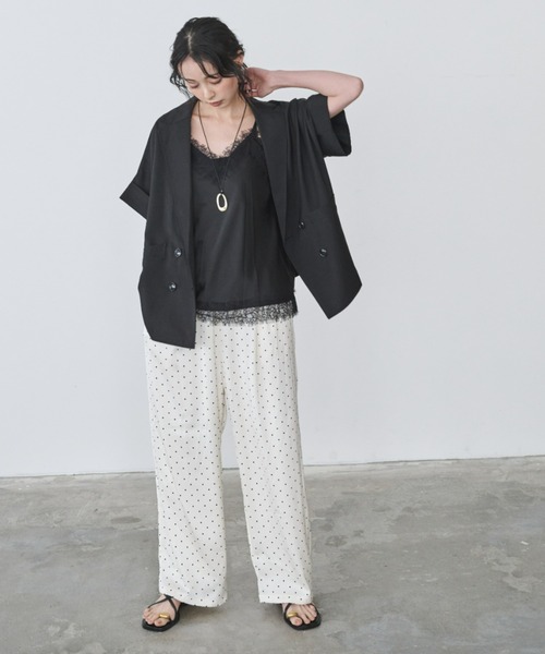 Anclear oui(アンクリアウィ)の「ドット柄イージーパンツ(その他パンツ・レディース・ブラック/アイボリー・F)」の19枚目の写真