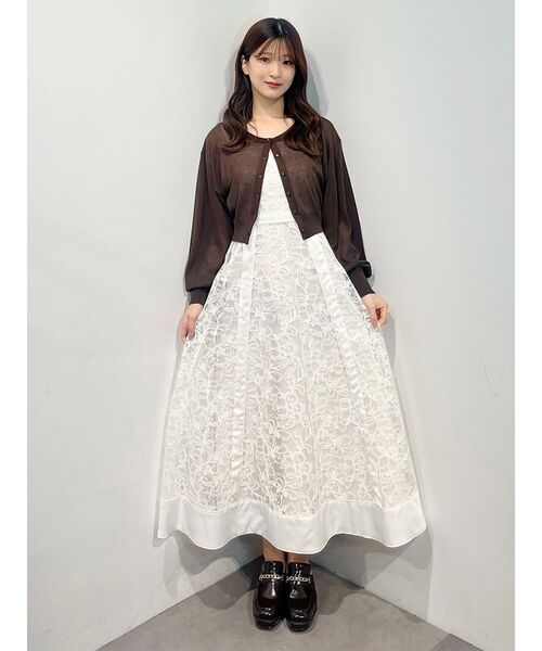 MERCURYDUO(マーキュリーデュオ)の「カットワークレースキャミワンピース(ワンピース・レディース・ネイビー/オフホワイト・SMALL/MEDIUM)」の14枚目の写真