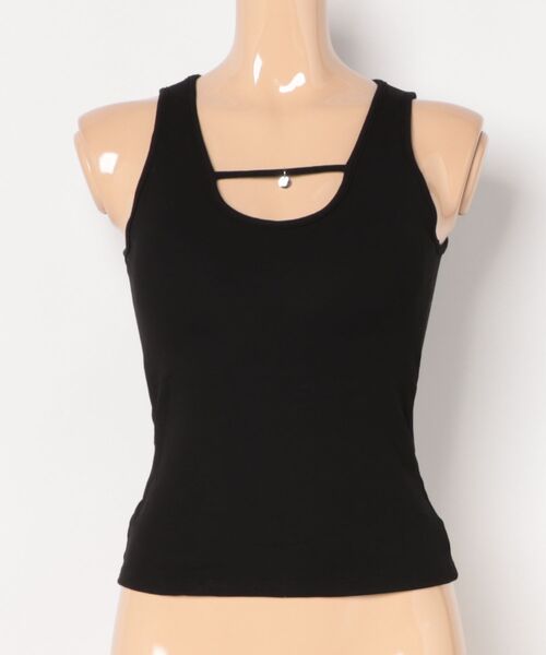 Lace Ladies（レースレディース）の「ソリッドカラー Uネック ストラップ カップ付き タンクトップ（タンクトップ・レディース・グレー/ブラウン/ホワイト/ブラック・FREE）」の10枚目の写真