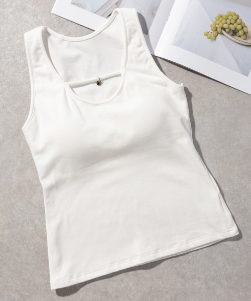 Lace Ladies（レースレディース）の「ソリッドカラー Uネック ストラップ カップ付き タンクトップ（タンクトップ・レディース・グレー/ブラウン/ホワイト/ブラック・FREE）」の21枚目の写真