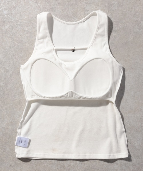 Lace Ladies（レースレディース）の「ソリッドカラー Uネック ストラップ カップ付き タンクトップ（タンクトップ・レディース・グレー/ブラウン/ホワイト/ブラック・FREE）」の15枚目の写真