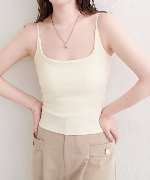 natural couture(ナチュラルクチュール)の「カップ付きレースキャミ(キャミソール・レディース・ベージュ/ブラック系その他/ブラック/アイボリー/オフホワイト・FREE)」の7枚目の写真