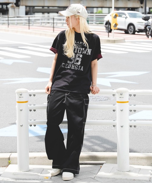 WEGO(ウィゴー)の「WEGO/バイカラーロゴT(Tシャツ/カットソー・メンズ・ブラック/グレー・LARGE/MEDIUM)」の5枚目の写真