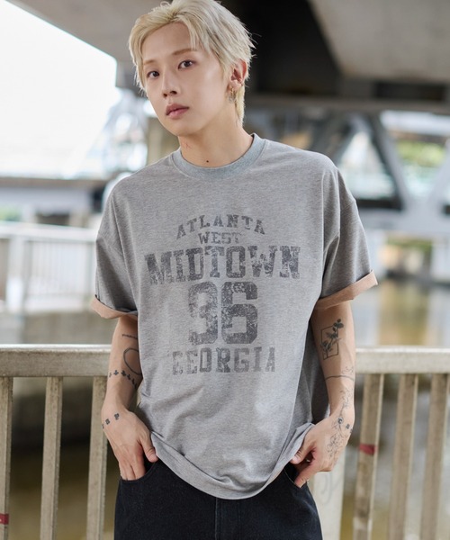 WEGO(ウィゴー)の「WEGO/バイカラーロゴT(Tシャツ/カットソー・メンズ・ブラック/グレー・LARGE/MEDIUM)」の9枚目の写真
