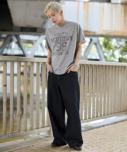 WEGO(ウィゴー)の「WEGO/バイカラーロゴT(Tシャツ/カットソー・メンズ・ブラック/グレー・LARGE/MEDIUM)」の13枚目の写真