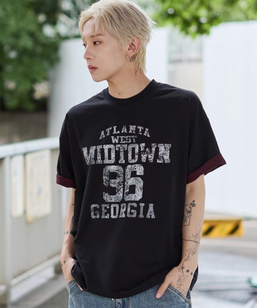 WEGO(ウィゴー)の「WEGO/バイカラーロゴT(Tシャツ/カットソー・メンズ・ブラック/グレー・LARGE/MEDIUM)」の15枚目の写真