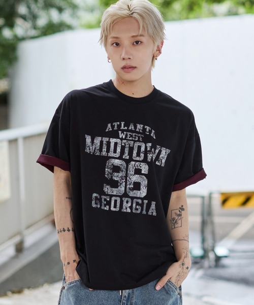 WEGO(ウィゴー)の「WEGO/バイカラーロゴT(Tシャツ/カットソー・メンズ・ブラック/グレー・LARGE/MEDIUM)」の17枚目の写真