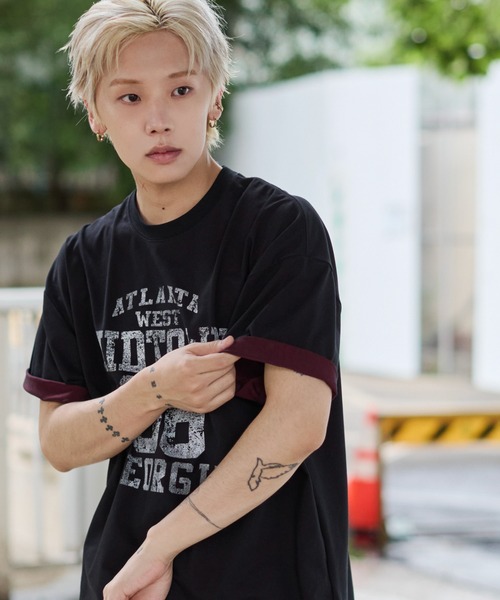 WEGO(ウィゴー)の「WEGO/バイカラーロゴT(Tシャツ/カットソー・メンズ・ブラック/グレー・LARGE/MEDIUM)」の20枚目の写真