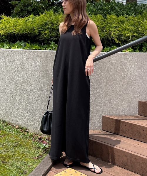 ISOOK(アイスー)の「【ISOOK / アイスー】カットジョーゼットバックオープンワンピース / Iライン ロング丈 ノースリーブ 夏 ZOZOTOWN限定(ワンピース・レディース・ブラウン/ブラック・FREE)」の9枚目の写真