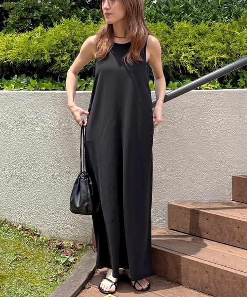 ISOOK(アイスー)の「【ISOOK / アイスー】カットジョーゼットバックオープンワンピース / Iライン ロング丈 ノースリーブ 夏 ZOZOTOWN限定(ワンピース・レディース・ブラウン/ブラック・FREE)」の10枚目の写真
