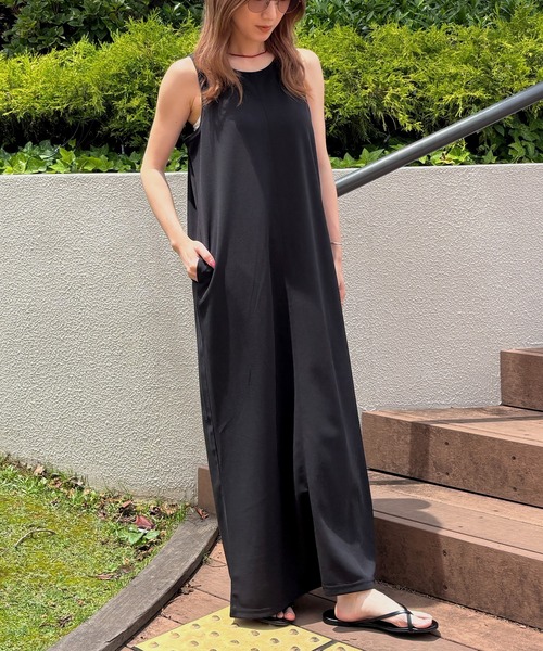 ISOOK(アイスー)の「【ISOOK / アイスー】カットジョーゼットバックオープンワンピース / Iライン ロング丈 ノースリーブ 夏 ZOZOTOWN限定(ワンピース・レディース・ブラウン/ブラック・FREE)」の13枚目の写真