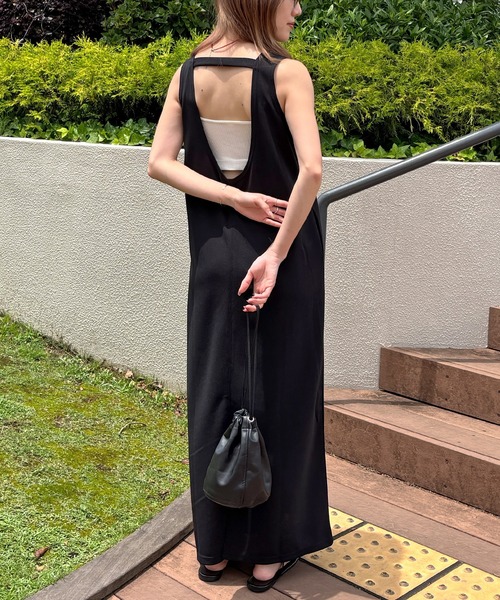 ISOOK(アイスー)の「【ISOOK / アイスー】カットジョーゼットバックオープンワンピース / Iライン ロング丈 ノースリーブ 夏 ZOZOTOWN限定(ワンピース・レディース・ブラウン/ブラック・FREE)」の14枚目の写真