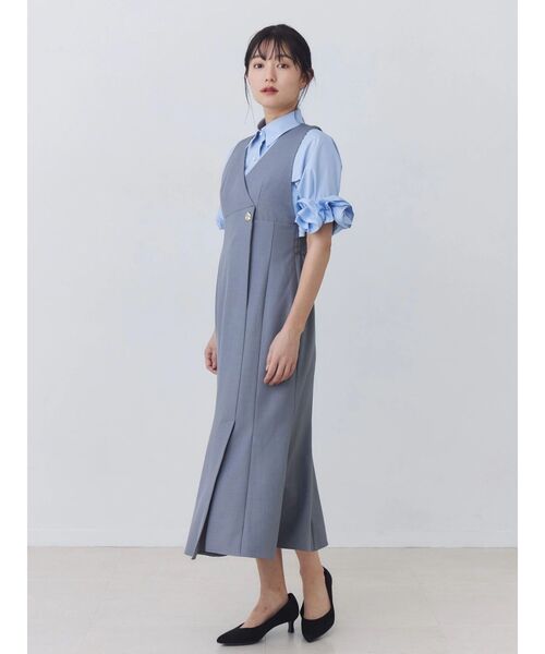 TONAL（トーナル）の「フラワースリーブシャツ（シャツ/ブラウス・レディース・ライトブルー/オフホワイト/ネイビー・MEDIUM）」の20枚目の写真