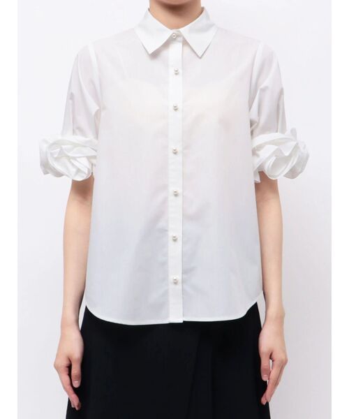 TONAL（トーナル）の「フラワースリーブシャツ（シャツ/ブラウス・レディース・ライトブルー/オフホワイト/ネイビー・MEDIUM）」の18枚目の写真