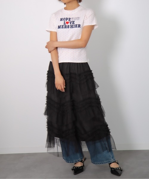 MEMECLE(メメクル)の「【 MEMECLE / メメクル 】ドットロゴプリントTシャツ(Tシャツ/カットソー・レディース・ネイビー/ホワイト/レッド/グレー・FREE)」の12枚目の写真