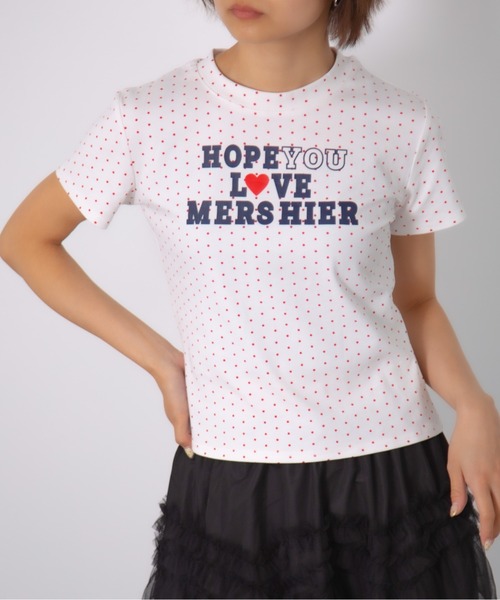 MEMECLE(メメクル)の「【 MEMECLE / メメクル 】ドットロゴプリントTシャツ(Tシャツ/カットソー・レディース・ネイビー/ホワイト/レッド/グレー・FREE)」の13枚目の写真