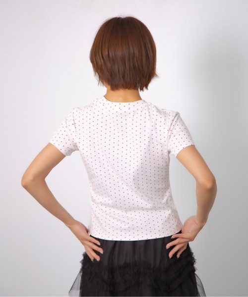 MEMECLE(メメクル)の「【 MEMECLE / メメクル 】ドットロゴプリントTシャツ(Tシャツ/カットソー・レディース・ネイビー/ホワイト/レッド/グレー・FREE)」の15枚目の写真
