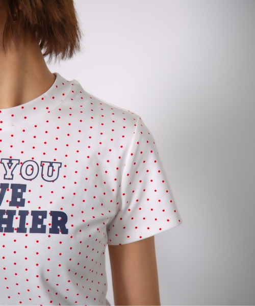 MEMECLE(メメクル)の「【 MEMECLE / メメクル 】ドットロゴプリントTシャツ(Tシャツ/カットソー・レディース・ネイビー/ホワイト/レッド/グレー・FREE)」の17枚目の写真