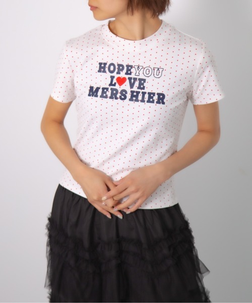 MEMECLE(メメクル)の「【 MEMECLE / メメクル 】ドットロゴプリントTシャツ(Tシャツ/カットソー・レディース・ネイビー/ホワイト/レッド/グレー・FREE)」の21枚目の写真