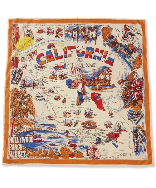 HOLLYWOOD RANCH MARKET(ハリウッドランチマーケット)の「BINDU ・HOLLYWOOD RANCH MARKET /CALIFORNIA MAP スカーフ(バンダナ/スカーフ・メンズ・その他・ONE SIZE)」の1枚目の写真