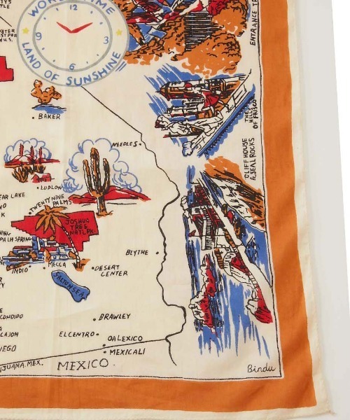HOLLYWOOD RANCH MARKET(ハリウッドランチマーケット)の「BINDU ・HOLLYWOOD RANCH MARKET /CALIFORNIA MAP スカーフ(バンダナ/スカーフ・メンズ・その他・ONE SIZE)」の2枚目の写真