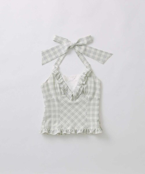 Belle Charme(ベルシャルム)の「【Belle Charme】Halter Neck Frill Tops(シャツ/ブラウス・レディース・ドット/オフホワイト/ブラック・FREE)」の9枚目の写真