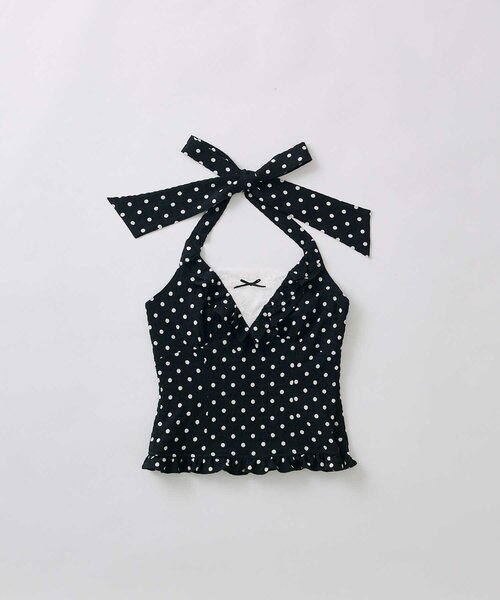 Belle Charme(ベルシャルム)の「【Belle Charme】Halter Neck Frill Tops(シャツ/ブラウス・レディース・ドット/オフホワイト/ブラック・FREE)」の20枚目の写真