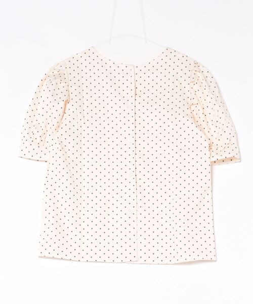 aimoha（アイモハ）の「ドット柄パフスリーブブラウス レディース 半袖ラウンドネック（シャツ/ブラウス・レディース・ベージュ・M）」の2枚目の写真