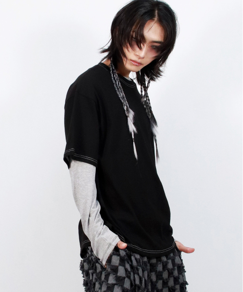 DEMARC(ドゥマーク)の「M OUTSTITCH BOXY SHORT SLEEVE TEE - Black(Tシャツ/カットソー・メンズ・その他・MEDIUM/LARGE)」の2枚目の写真