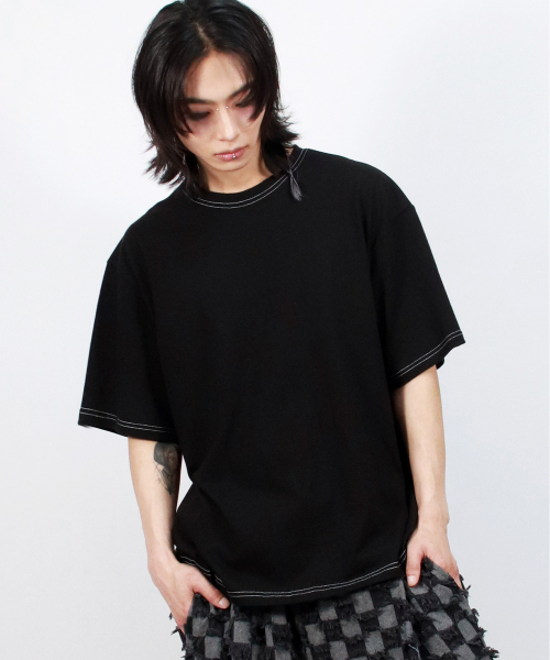 DEMARC(ドゥマーク)の「M OUTSTITCH BOXY SHORT SLEEVE TEE - Black(Tシャツ/カットソー・メンズ・その他・MEDIUM/LARGE)」の4枚目の写真