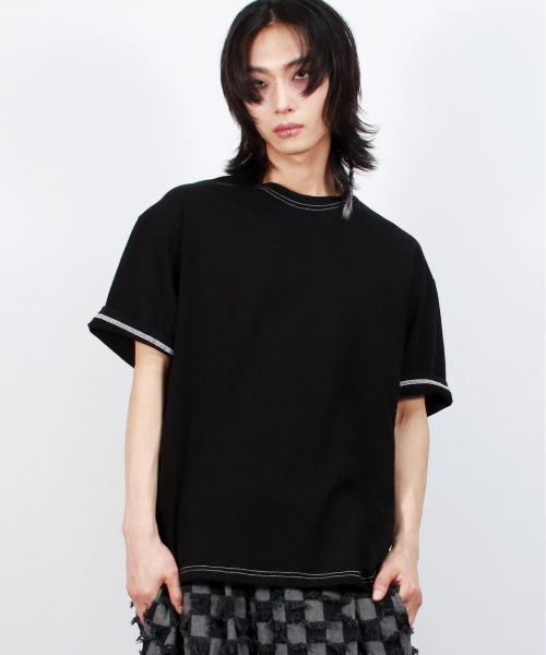 DEMARC(ドゥマーク)の「M OUTSTITCH BOXY SHORT SLEEVE TEE - Black(Tシャツ/カットソー・メンズ・その他・MEDIUM/LARGE)」の6枚目の写真