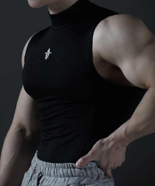 CARMID（カミド）の「コンプレッションモックネックノースリーブ[ブラック]（Tシャツ/カットソー・メンズ・その他・1/2/3）」の7枚目の写真