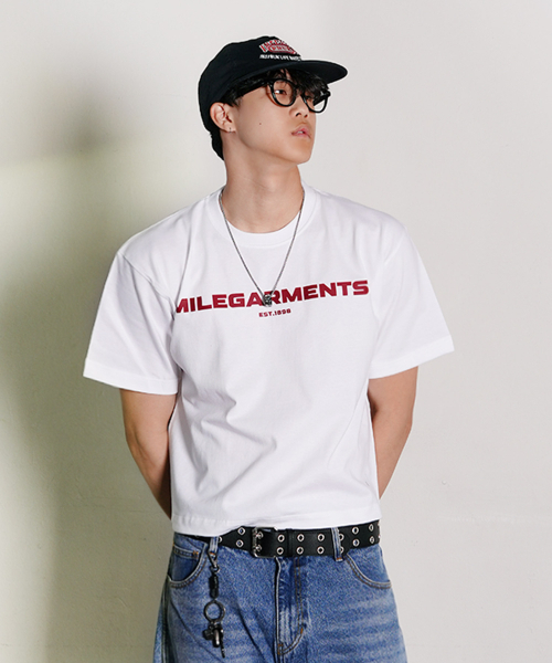 THE MILE(ザマイル)の「マイルガーメンツ クロップクルーネック_WHITE(Tシャツ/カットソー・メンズ・その他・X-LARGE/LARGE/MEDIUM/SMALL)」の1枚目の写真