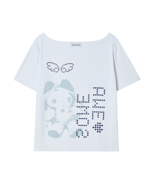 AWESOME STUDIO（オーサムスタジオ）の「ベイビーキャット ワンショルダーティーシャツ ホワイト（Tシャツ/カットソー・レディース・ホワイト・FREE）」の4枚目の写真