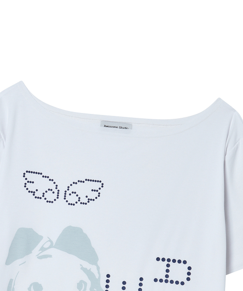 AWESOME STUDIO（オーサムスタジオ）の「ベイビーキャット ワンショルダーティーシャツ ホワイト（Tシャツ/カットソー・レディース・ホワイト・FREE）」の5枚目の写真