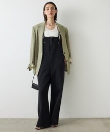 センタージップデニムサロペット