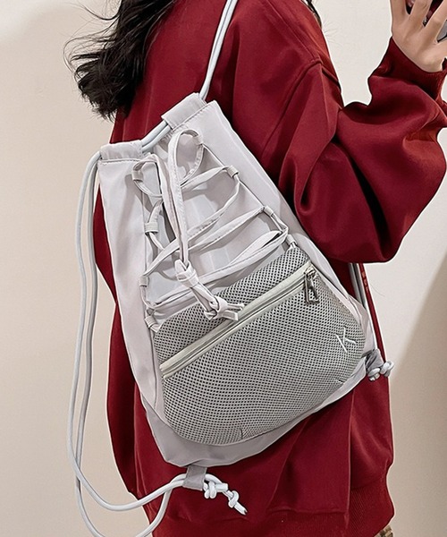 セール】Y2K メッシュポケット 2WAY ナップサック WO26W2BG21（バック