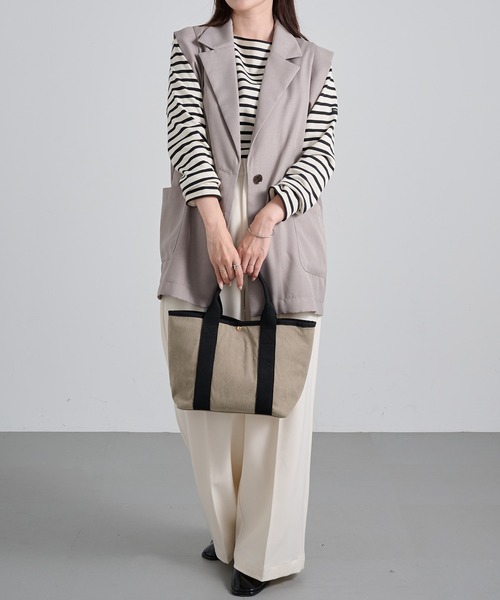 A by MAGASIN DE MODE(エーバイマガジンデモード)の「【A By MAGASIN DE MODE】e.e.p.ぴたっと仕切トート SNBD(トートバッグ・レディース・グレイッシュベージュ/グレー/ベージュ系その他/グリーン系1・FREE)」の9枚目の写真