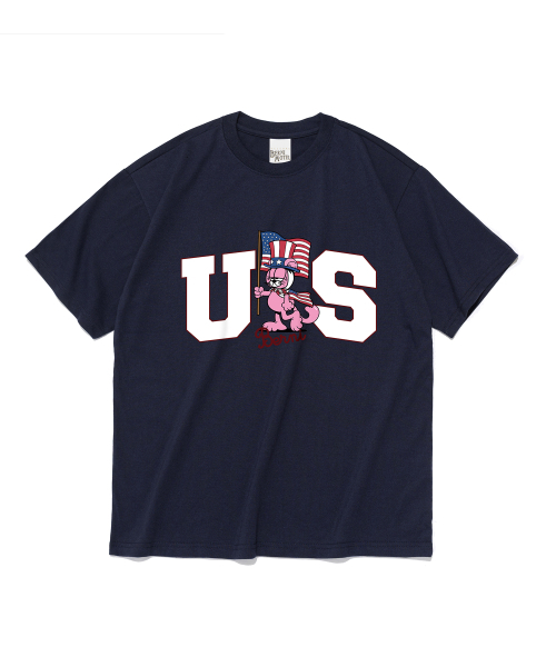BERNI(ベルニ)の「アメリカロゴ半袖Tシャツ(ネイビー)(Tシャツ/カットソー・レディース・その他・SMALL/MEDIUM/LARGE/X-LARGE/2XL)」の1枚目の写真
